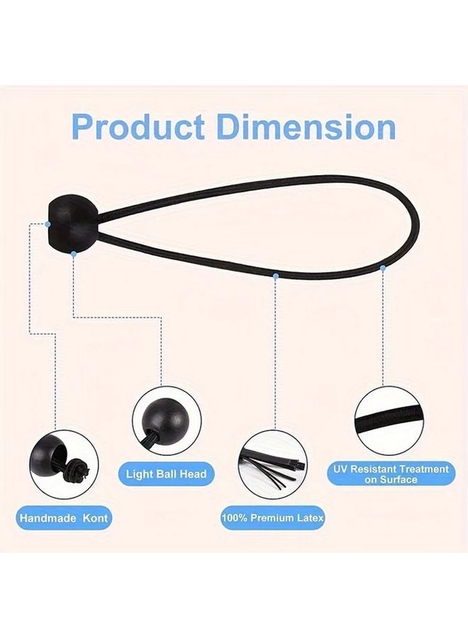20 Black Ball Bungee Cords 11 81 Inch for Shelter Gazebo Camping Tent Cargo - Image 4