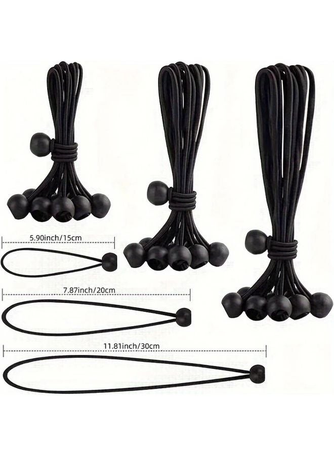 20 Black Ball Bungee Cords 11 81 Inch for Shelter Gazebo Camping Tent Cargo - Image 3