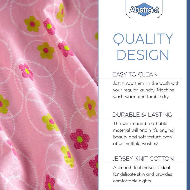 Abstract Jersey Cotton Knit Cradle Sheets - Ultra Soft Cradle Sheets Fitted 18" x 36" for Boys Girls Baby - Universal - Snug Fitted 6" Deep Pocket - Cotton - 18"x36" (Floral Pink) - Image 3