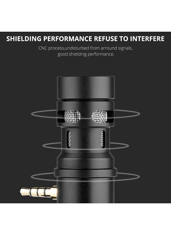 ANDOER - Andoer MIC06 Mini Plug-in Smartphone Microphone Mic 3.5mm TRRS Plug for Smartphone Video Recording Live   Broadcast Online Singing Chatting - Image 1