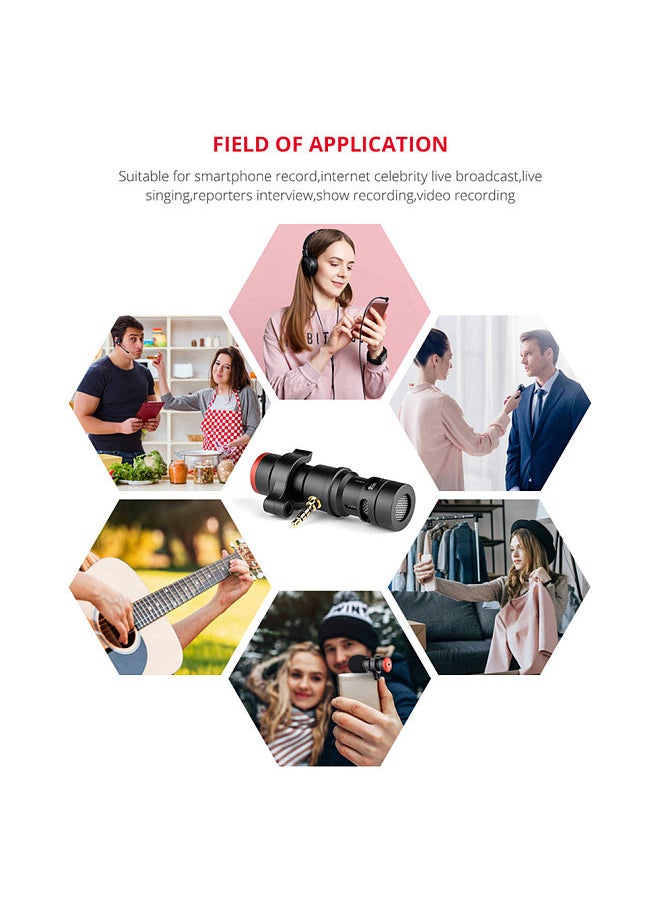 ANDOER - Andoer MIC06 Mini Plug-in Smartphone Microphone Mic 3.5mm TRRS Plug for Smartphone Video Recording Live   Broadcast Online Singing Chatting - Image 1