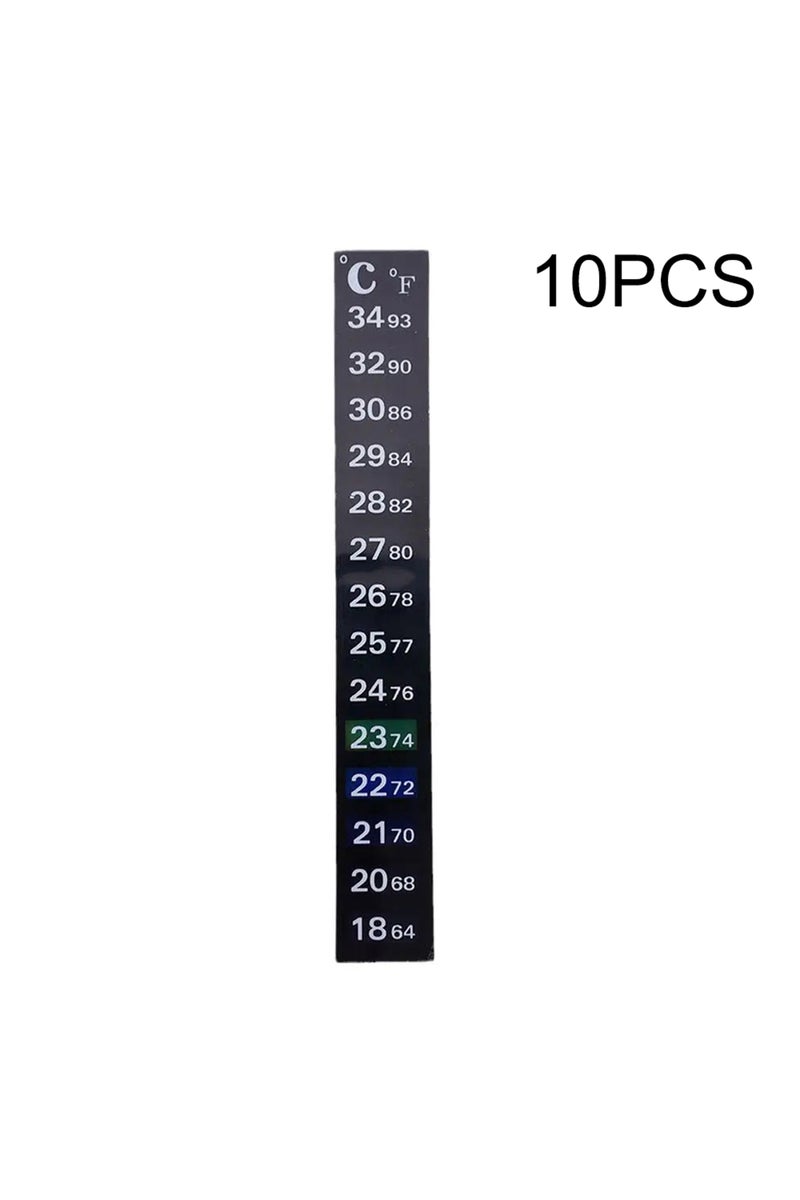 erorex 10Pcs 5Pcs/10Pcs Aquarium Fish Tank Strip Stick-on discolor Thermometer Sticker Adhesive Sticky Dual