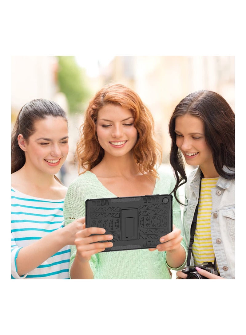 كابتن تيك Tablet Case for Lenovo Tab M10 HD 2nd Gen 10.1 Inch EVA Shockproof Tough Heavy Duty Armor Anti Drop Double Protective Cover with Stand for Lenovo Tab M10 HD 2020 TBX306F X306X Black - Image 4