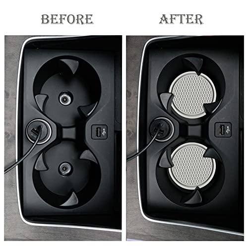 Allure Auto® (Grey) Car Cup Holder Coaster, 4 Peices Universal Auto Anti Slip Cup Holder Insert Coaster, Car Interior Accessories Compatible with Tata Safari - Image 5