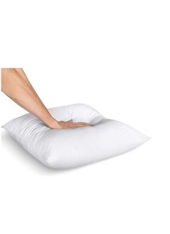 Maestro Maestro Luxury Cushion Filler 100% Cotton Downproof outer fabric 450 grams with Microfiber filling Single Cord Piping, Size: 50 x 50, White  - Image 2