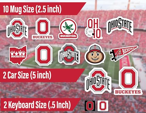 PartyKandy OSU Stickers for Gift, Car, Water Bottle, Laptop, and Phone for Ohio State Football Fans and University Graduates (Ohio Buckeyes) - Image 2