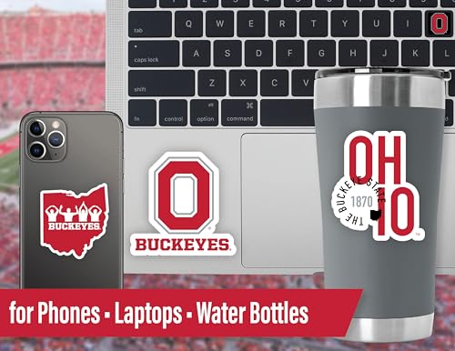 PartyKandy OSU Stickers for Gift, Car, Water Bottle, Laptop, and Phone for Ohio State Football Fans and University Graduates (Ohio Buckeyes) - Image 3