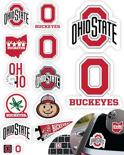 PartyKandy OSU Stickers for Gift, Car, Water Bottle, Laptop, and Phone for Ohio State Football Fans and University Graduates (Ohio Buckeyes) - Image 1