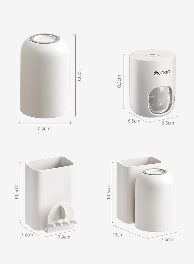 Bathroom Wall Mounted Toothbrush Holder No Punching Multifunction Toiletry Toothpaste Storage Rack Singer Cup Tooth Brush Organizer Bathroom Decor  - Image 3