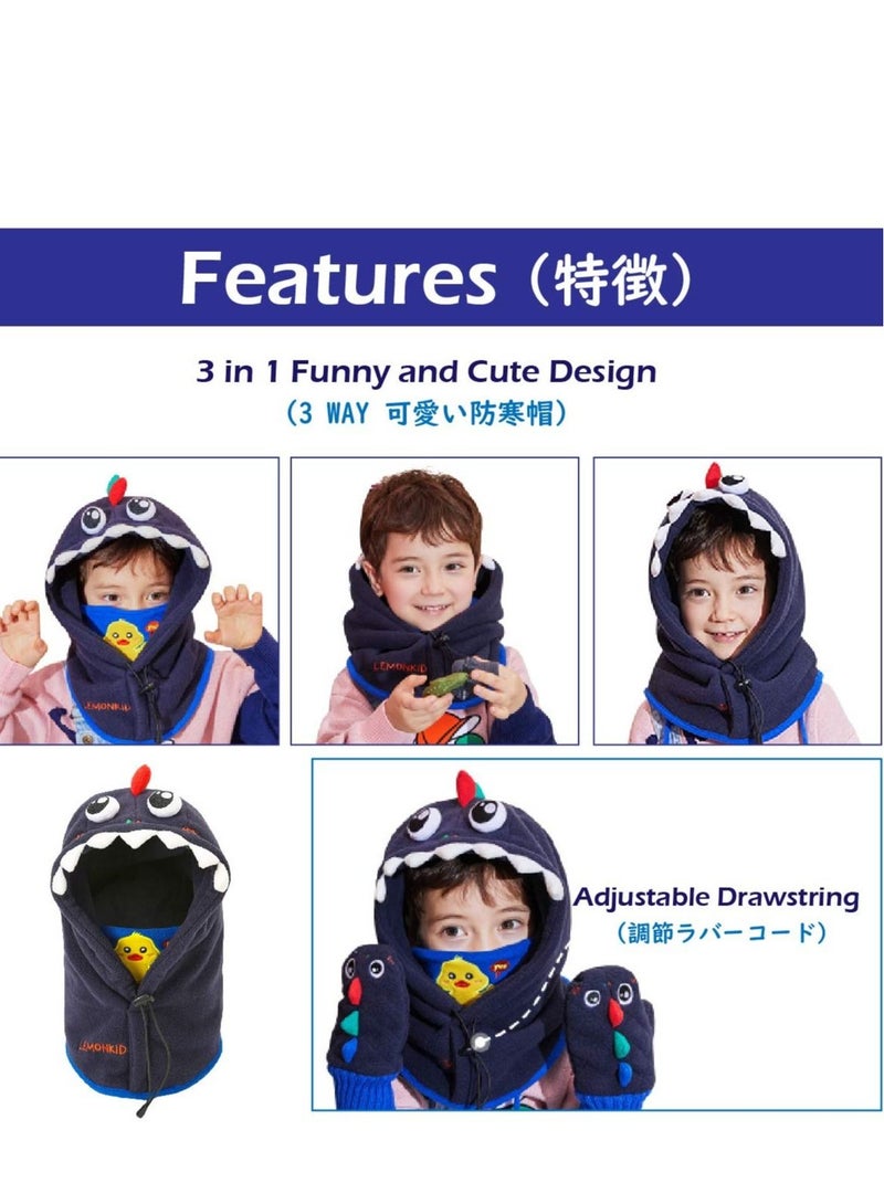 SYOSI Kids Fleece Balaclava Ski Face Mask, Windproof Thicken Winter Hat Neck Warmer, Hood Windproof Adjustable for Boys Girls Skiing Snowboarding Skating Cycling Hiking Outdoor - Image 2