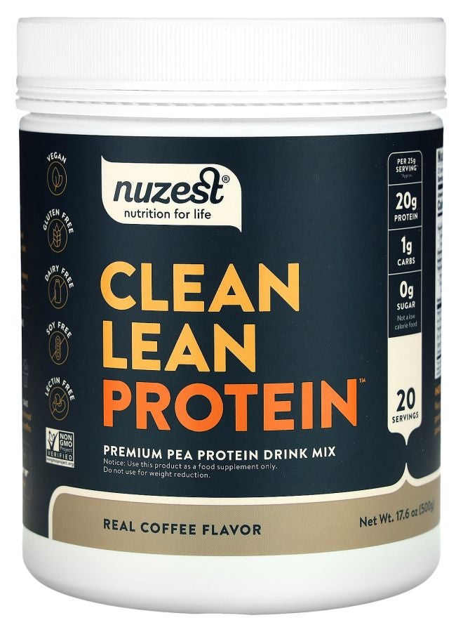 Nuzest Clean Lean Protein Real Coffee 17.6 oz (500 g)