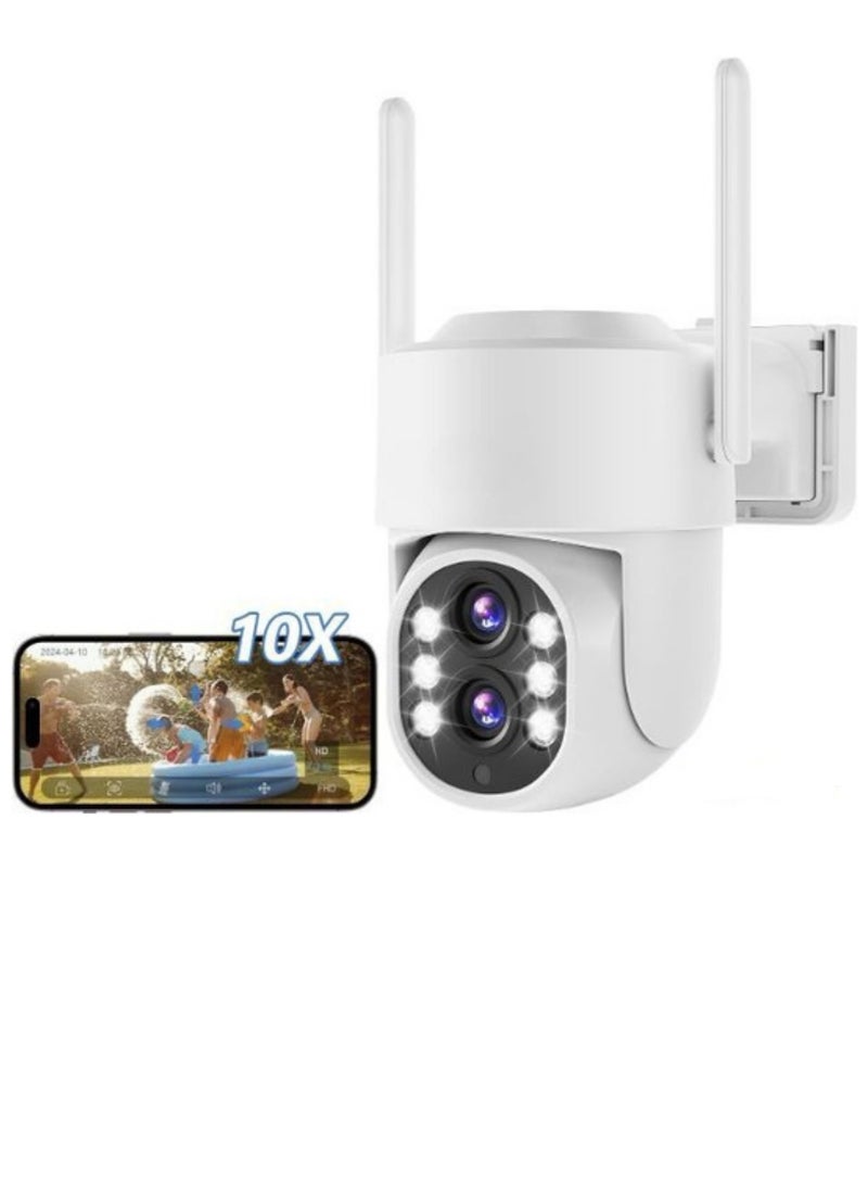 كاميرا مراقبة واي فاي بدقة 2 ميجابكسل – زوم 10X، حركة 360°، كشف حركة بالذكاء الاصطناعي، تنبيه ضوء، تسجيل مستمر 24/7، سهولة التوصيل، تدعم أليكسا - Image 1