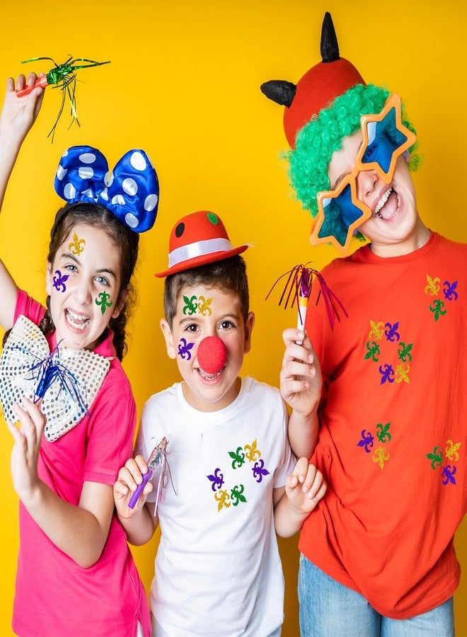 وولاين ملصقات ماردي غرا من والين، ملصقات ليزرية على شكل زهرة الزنبق، بنفسجي، أصفر، أخضر، مقاومة للماء، ذاتية اللصق، لتزيين الأظرف والمذكرات ولوازم حفلات الكرنفال، 500 قطعة - Image 4