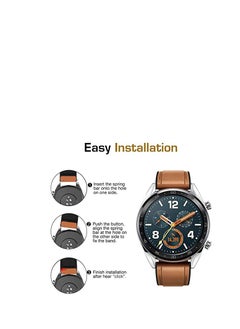 Watch Leather Bands Compatible with Huawei Watch GT3 Pro/GT3 46mm/GT Runner/Watch 3 Pro/Watch 3 Wristband Strap Replacement Bracelet for Huawei GT 3 46mm/GT 2 Pro Smartwatch Accessories  - Image 3