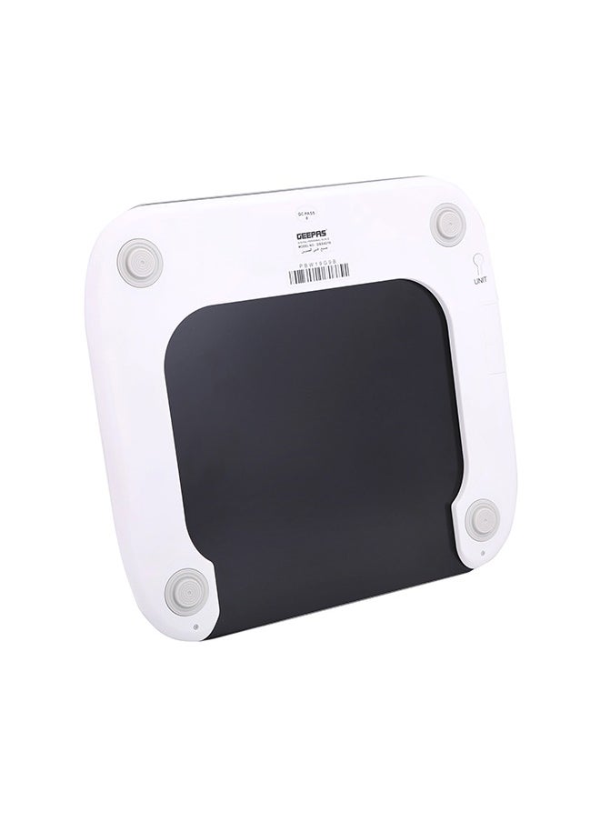 Digital Personal Scale 180kg Capacity | Tempered Glass Platform, Low Power And Overload Indication| LCD Display, Auto On/ Off | GBS4219 Black