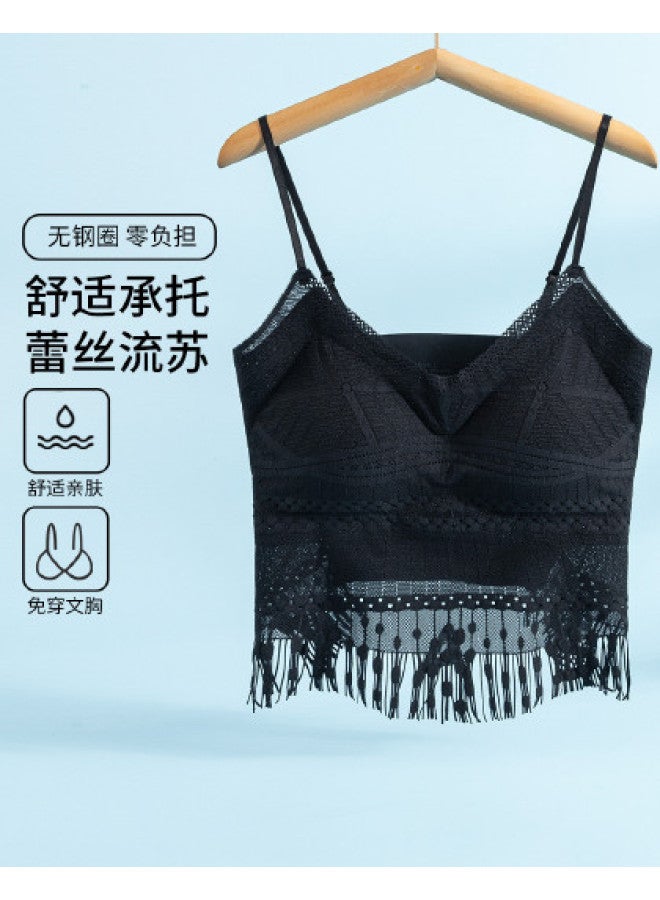 Goso Spaghetti Strap Women'S Layering Fringe Camisole Top, Braless Lightweight Breathable Underwear - Image 1