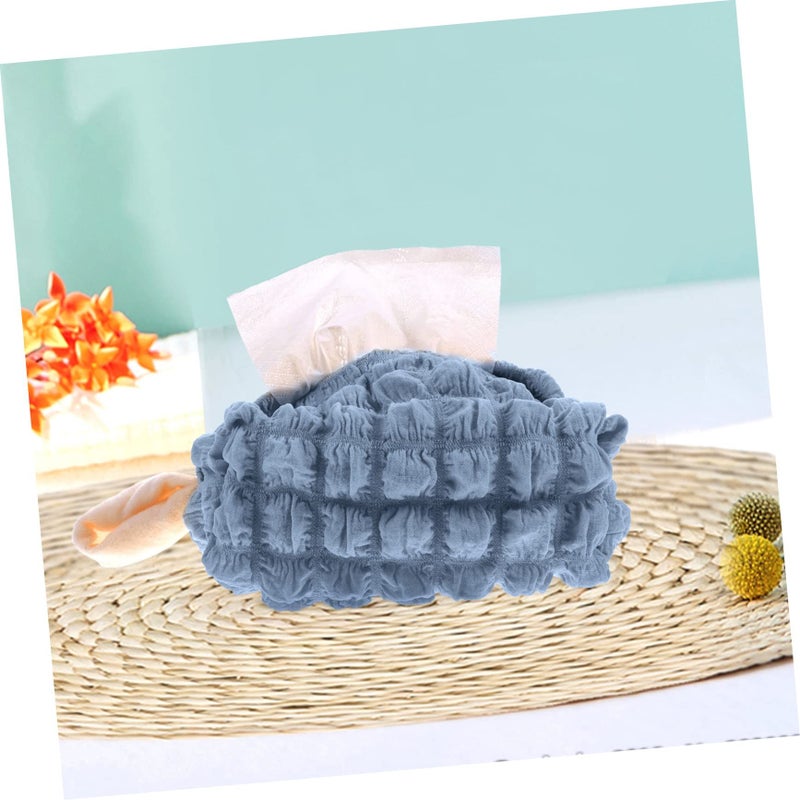 Garneck Plush Tissue Holder for Car Hanging Dispenser Premium Soft Blue Lightweight Travel Home Office - Image 3