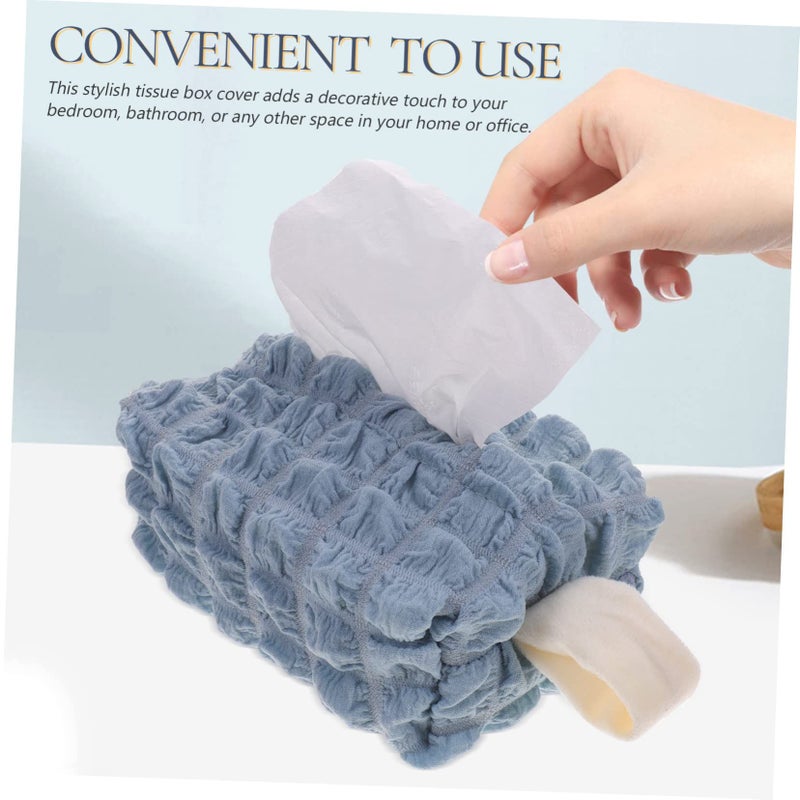 Garneck Plush Tissue Holder for Car Hanging Dispenser Premium Soft Blue Lightweight Travel Home Office - Image 5