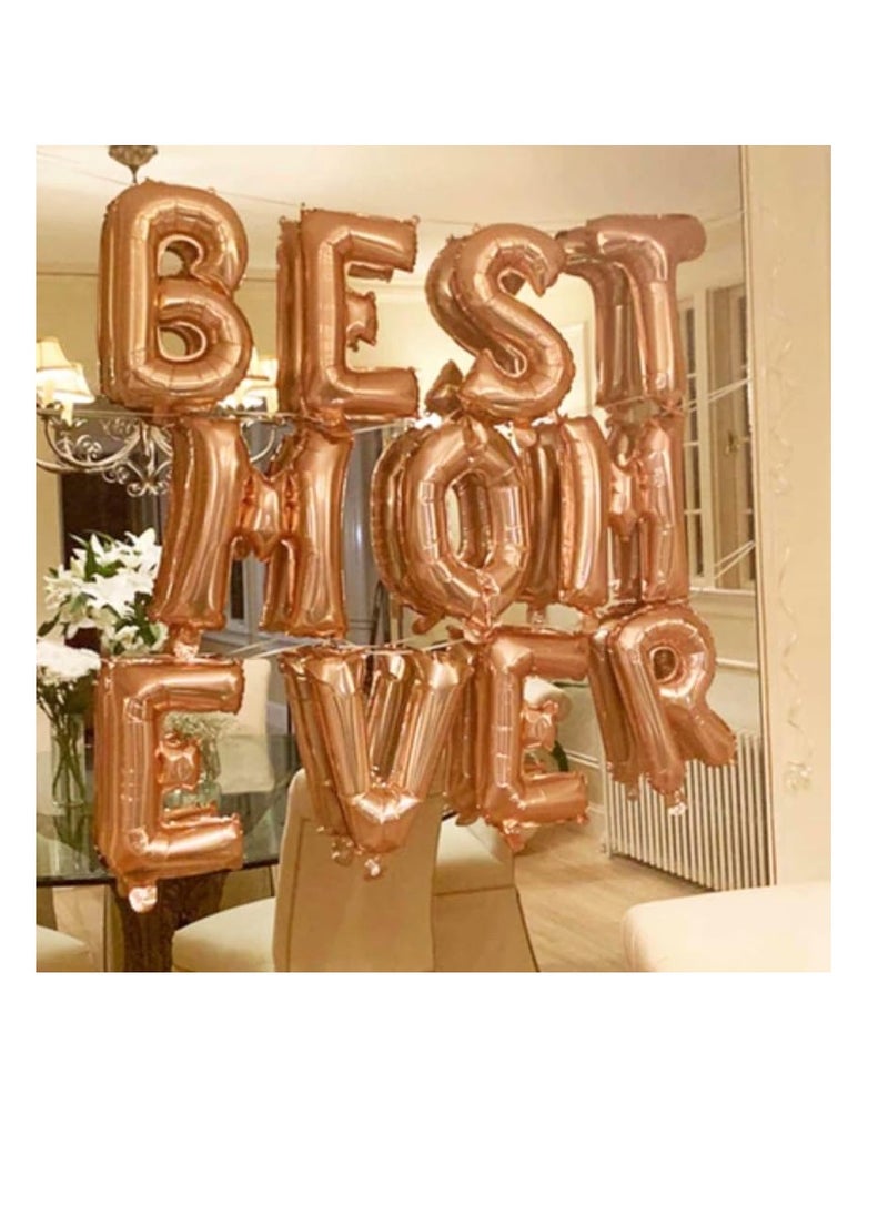 بارتي ويذ إيما بالونات من الذهب الوردي من الألف إلى الياء 32 بوصة بالونات الأبجدية الكبيرة من الذهب الوردي رقائق الهيليوم رسالة بالون لحفل عيد ميلاد الذكرى السنوية لزينة الزفاف (Rose Gold-K) - Image 3