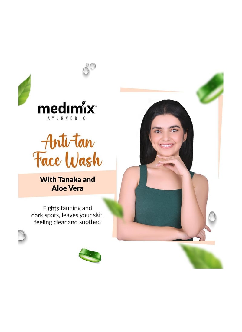 Medimix Anti Tan Face Wash,Fights Tanning and Dark Spots,Fast Acting Ayurveda,With Tanaka and Aloe Vera,150 ml  - Image 3