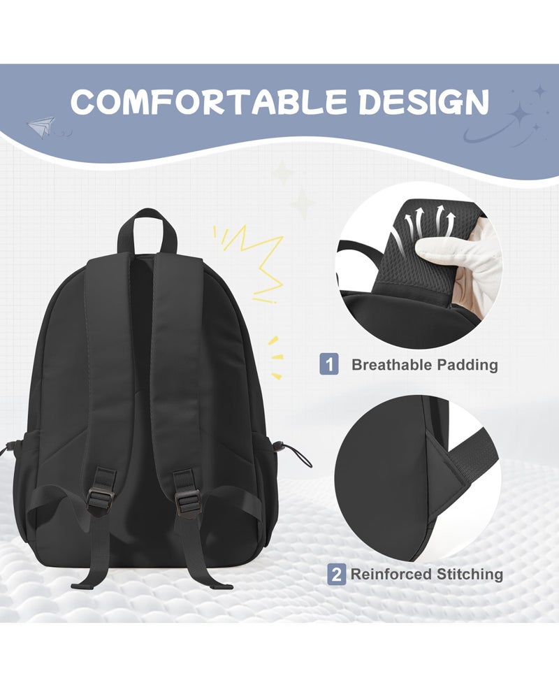 Glowic Stylish Printed Backpack for Men & Women | Laptop Bag with Trendy Quotes | Casual Travel, College & Office Backpack for Daily Use (Hustle Black) - Image 5