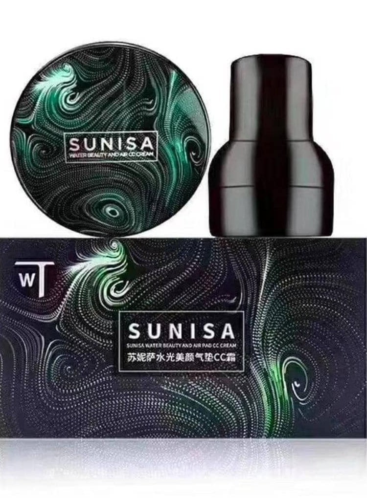 SUNISA Foundation cream for bright skin with a sponge to use 