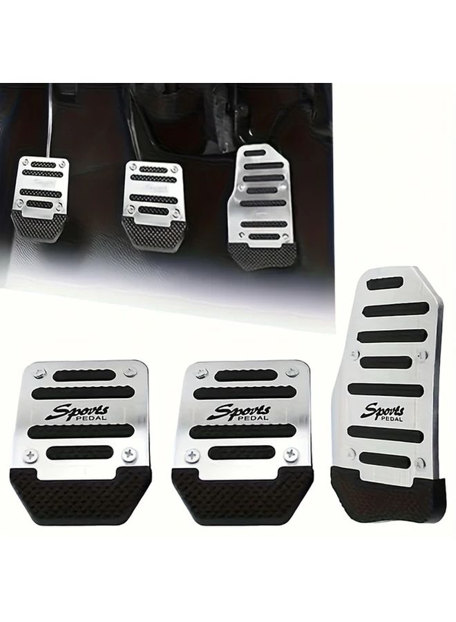 Red Anti Slip Pedal Covers 3 Piece Set for Accelerator Brake Clutch Easy Install - Image 1
