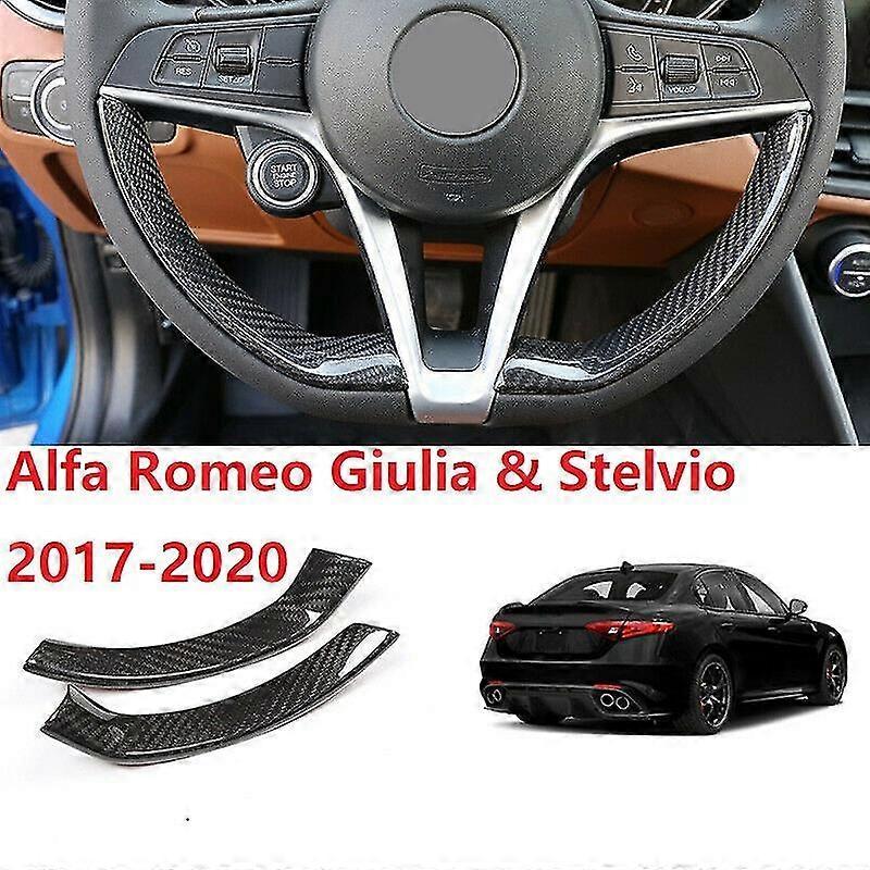 Steering Wheel Trim Carbon Fiber Pattern ABS Material Anti-Fading - Anti-Scratch Dust-Proof Trim Covers for 2016-2018 Giulia 2017-2018 Stelvio Car Interior Decoration - Image 3