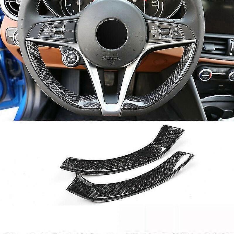 Steering Wheel Trim Carbon Fiber Pattern ABS Material Anti-Fading - Anti-Scratch Dust-Proof Trim Covers for 2016-2018 Giulia 2017-2018 Stelvio Car Interior Decoration - Image 4