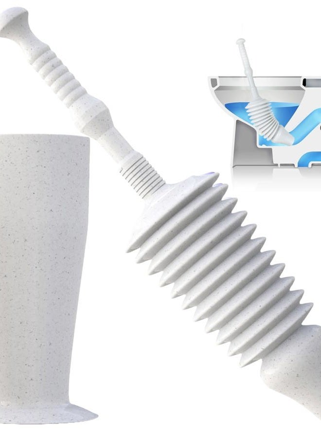 Luigi's The World's Best Toilet Plunger: Heavy Duty Toilet Unblocker to fit All Toilets Clears and unblocks with a Powerful Bellows (Grey with Holder) - Image 1