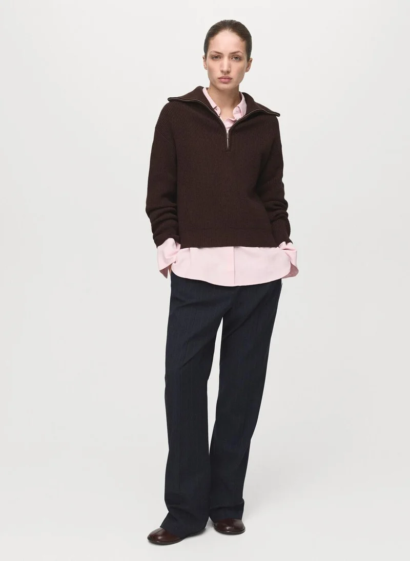 MANGO  Sweater with contrasting zip collar for Women | Best Price UAE