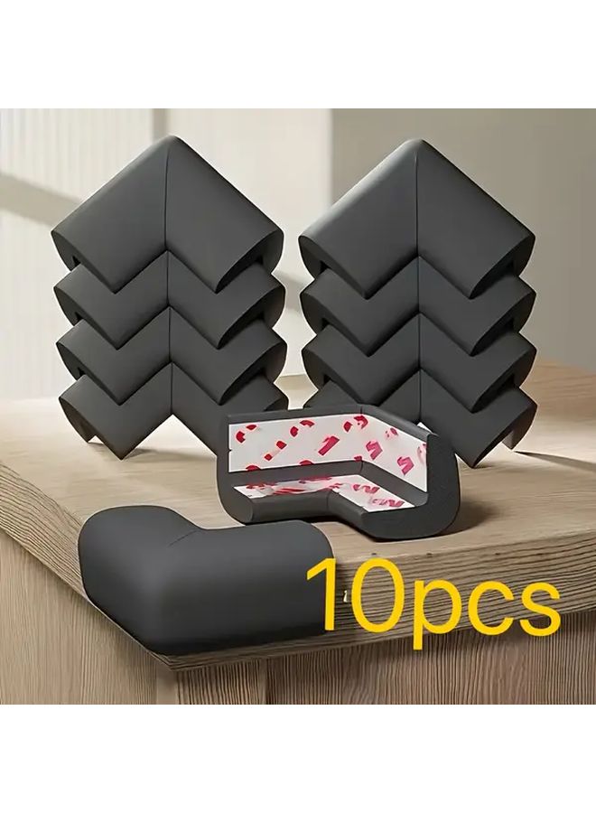 10pcs Black Soft Foam Anti Collision Corner Edge Protectors For Furniture Tables Cabinets - Image 1