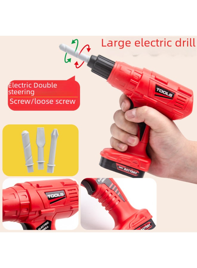 Children's Toolbox Baby Simulation Repair Tools Electric Drill Screwdriver Boys Girls Electric Dismantling Toys-Specifications:【Storage Box】 Tool Set Of 55 (electric Hand Drill) - Image 4
