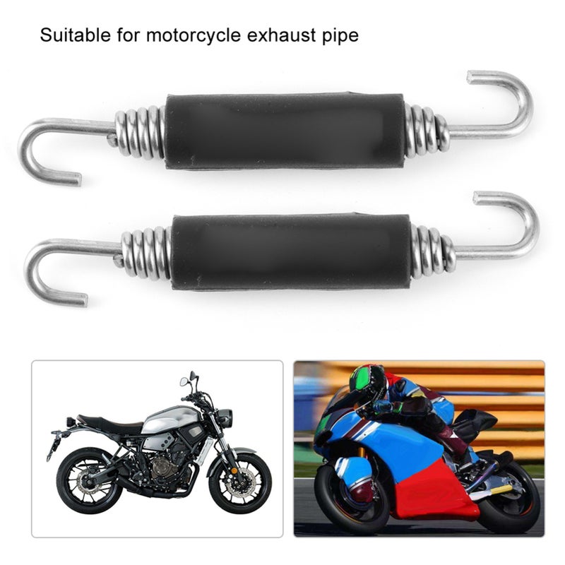 Pair of Stainless Steel Exhaust Pipe Spring Hook Modified Accessory for Motorcycle - Image 1