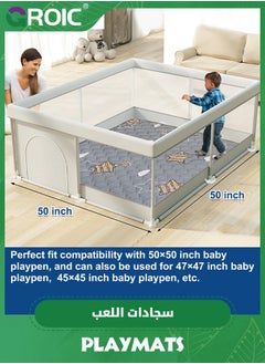 GROIC Baby Play Mat, 1.2*2m Playpen Mat with Super Soft Touch, Activity Mat with Upgraded Anti-Slip Bottom, Machine Washable Crawling Mat for Babies, Infants  - Image 3