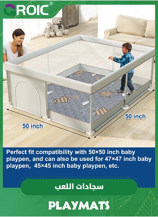 GROIC - Baby Play Mat, 1.2*2m Playpen Mat with Super Soft Touch, Activity Mat with Upgraded Anti-Slip Bottom, Machine Washable Crawling Mat for Babies, Infants - Image 1