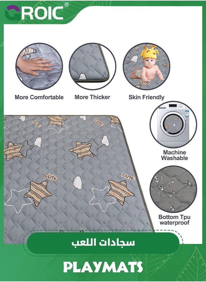 GROIC - Baby Play Mat, 1.2*2m Playpen Mat with Super Soft Touch, Activity Mat with Upgraded Anti-Slip Bottom, Machine Washable Crawling Mat for Babies, Infants - Image 1