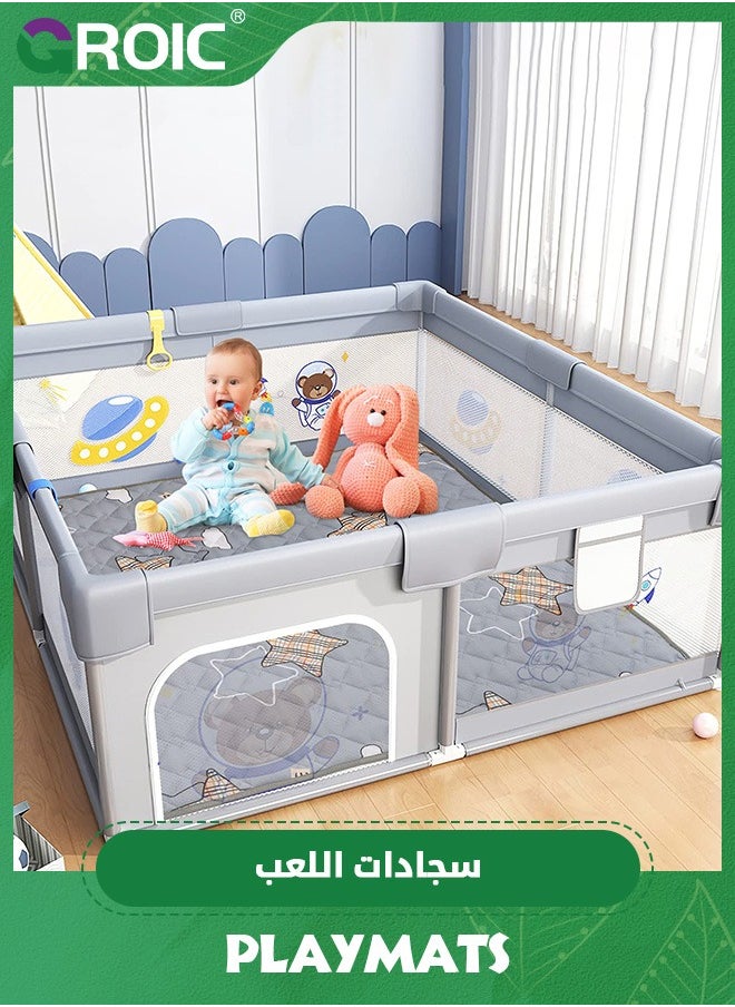 GROIC - Baby Play Mat, 1.2*2m Playpen Mat with Super Soft Touch, Activity Mat with Upgraded Anti-Slip Bottom, Machine Washable Crawling Mat for Babies, Infants - Image 1