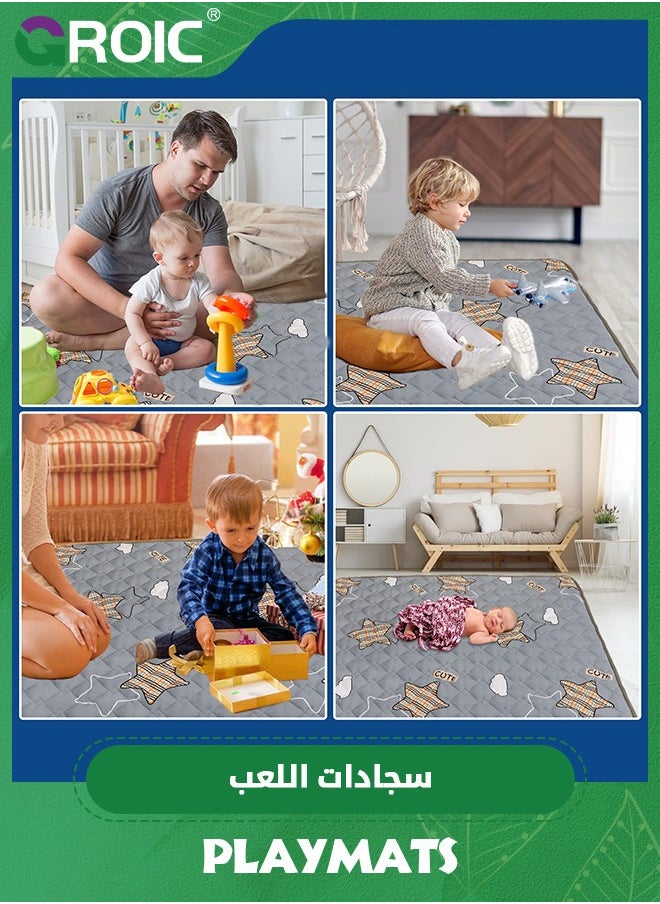 GROIC - Baby Play Mat, 1.2*2m Playpen Mat with Super Soft Touch, Activity Mat with Upgraded Anti-Slip Bottom, Machine Washable Crawling Mat for Babies, Infants - Image 1