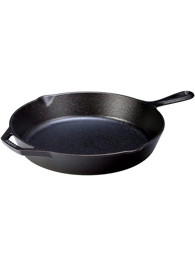 Lodge Seasoned Cast Iron Skillet - 12 Inch Ergonomic Frying Pan with Assist Handle - Image 1