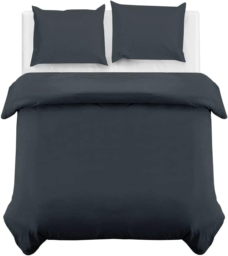 MOONLIGHT20015 King Duvet Cover Set Charcoal Solid Soft King Bedding Duvet Cover with 2 Matching Pillowcases - Image 3