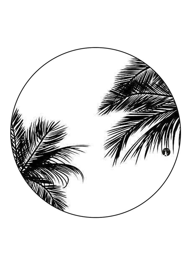 RKN مغناطيس ثلاجة دائري مطبوع بأوراق شجر أسود/أبيض - Image 1