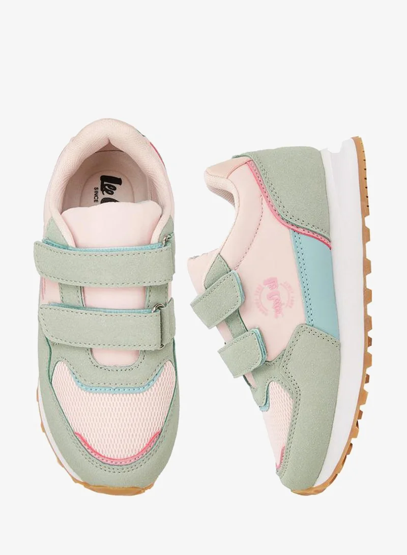 لي كوبر Girls' Colourblock Sneakers With Hook And Loop Closure