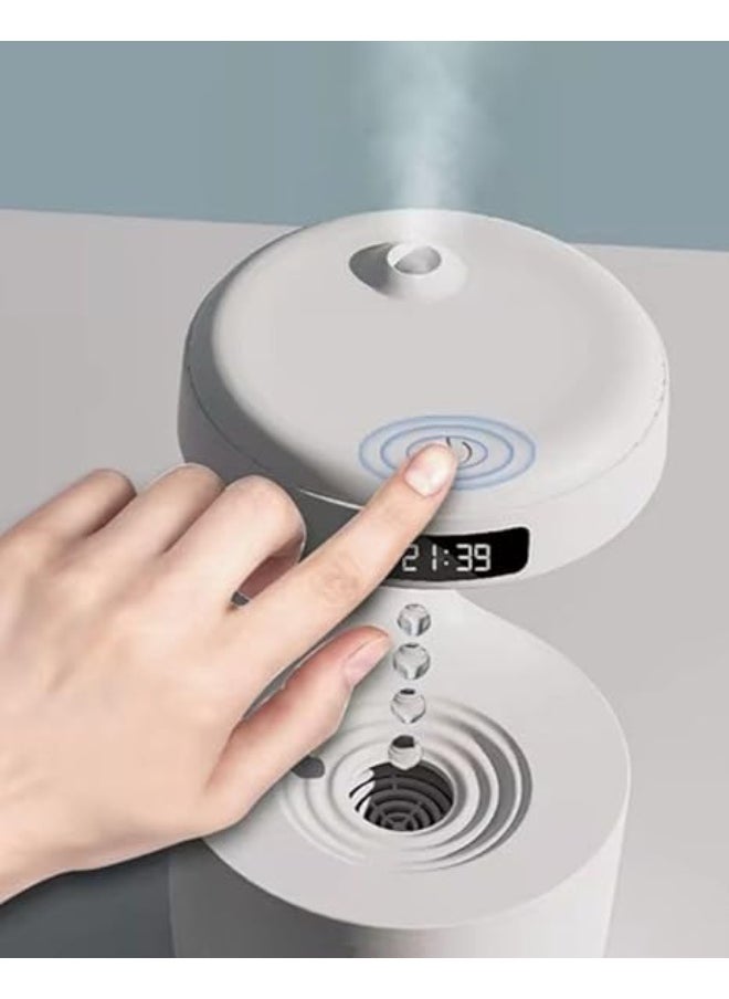 4-in-1 Diffuser with Modern Design - Clock, Lampshade, Diffuser, and Ambient Light B