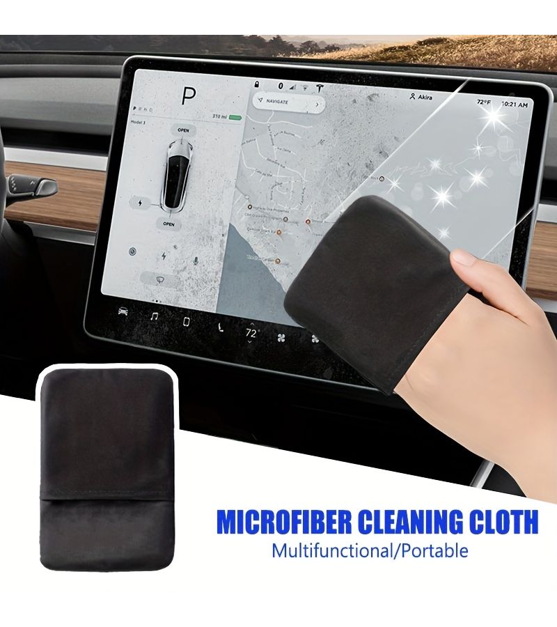 Premium Rectangle Ultra Fine Microfiber Car Touchscreen Cleaning Cloth For Dashboard Display Screen Interior Maintenance - Image 1