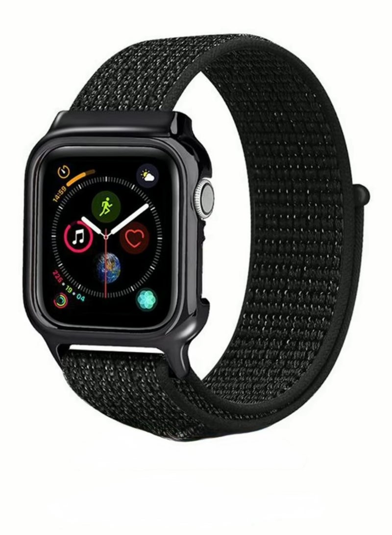 Foxcon High Quality All-In-One Luxury Sport Band Watch Protective Case Stylish Breathable Nylon Strap I Watch 40mm Series 1/2/3/4 
