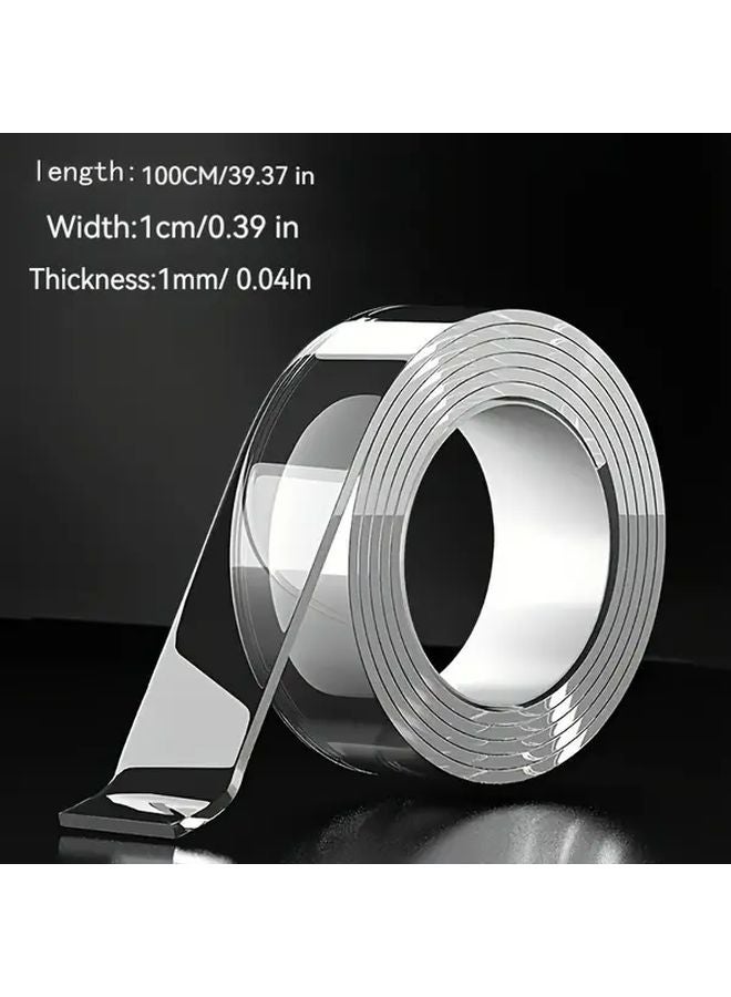 5 قطع شريط نانو شفاف فائق القوة ثنائي الوجه متين قابل لإعادة الاستخدام للحرف اليدوية والديكورات - Image 1