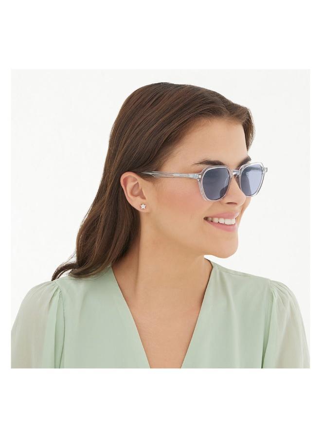 30 سندايز ٣٠ صنديز ريفر نظارة شمسية نسائية هندسية مع حماية من الأشعة فوق البنفسجية ٤٠٠ (أزرق، أزرق) - Image 4