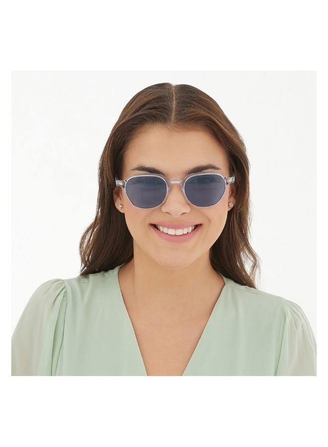 30 سندايز ٣٠ صنديز ريفر نظارة شمسية نسائية هندسية مع حماية من الأشعة فوق البنفسجية ٤٠٠ (أزرق، أزرق) - Image 5