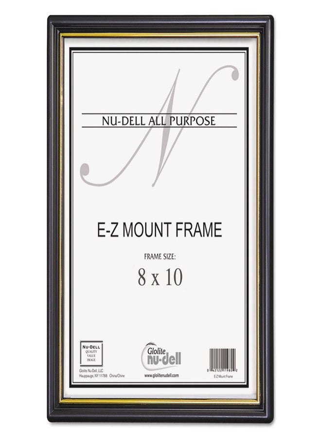 NuDell 11800 EZ Mount Document Frame/Accent, Plastic, 8 x 10, Black/Gold - Image 1
